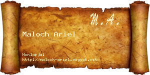 Maloch Ariel névjegykártya